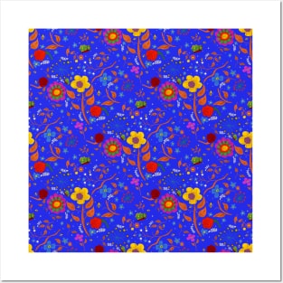 Pretty Floral Repeat Pattern Posters and Art